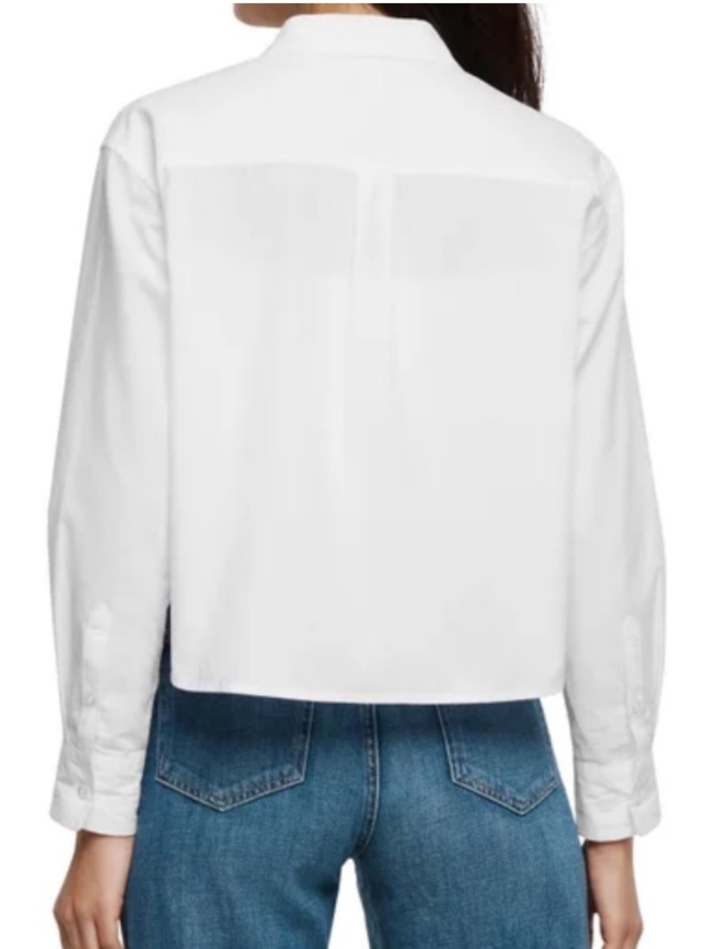 GAP NWT Cropped White Button-Down Poplin Shirt - Size XL